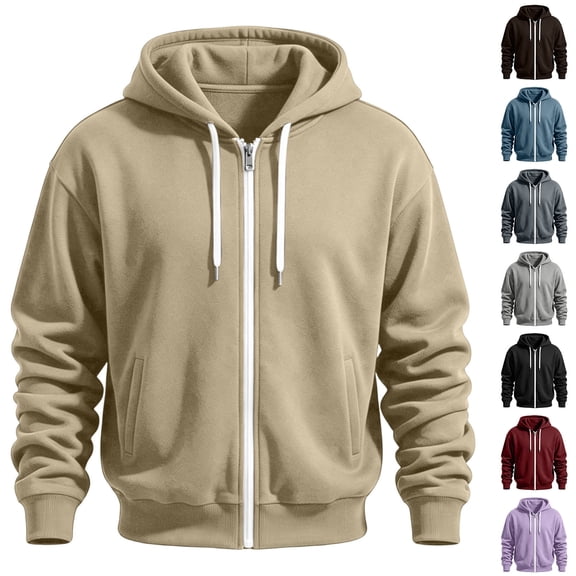 UVEASISHA Mens Full Zip Sweatshirt with Hood Color Block Drawstring Zipper Hoodies Big and Tall Casual Drop Shoulder Long Sleeve Athletic Jackets with Pockets Black L