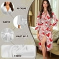 thumbnail image 6 of Yuyamidu Red Heart Womens Robes Valentine's Day 3/4 Sleeve Loungewear for Ladies Robe for Women Loose Bathrobe Soft Sleepwear Size S, Night Gown for Sleep Spa, 6 of 7