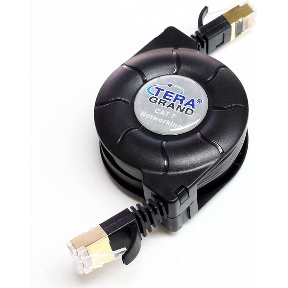 - Premium Cat-7 10 Gigabit Ethernet Retractable Cable for Modem Router LAN Network , 1.5Meter (4.9 Ft.) in Retail Package