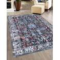 thumbnail image 3 of Unique Loom Mangata Collection Area Rug - Mahtaab (5' 3" x 8' Rectangle Black/Blue), 3 of 11