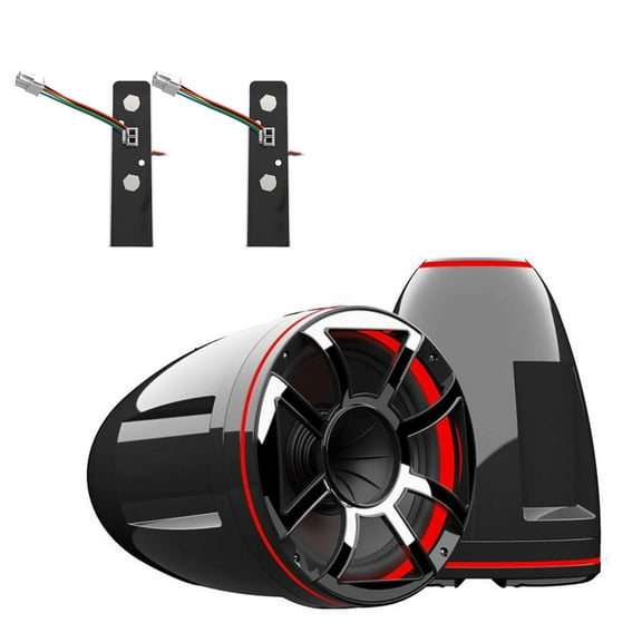 Wet Sounds REV 10 HD 10" Horn Loaded Compression Driver Tower Speakers with XS Grills & ADP-REV-HD-X-B X-Mount, 300 Watts RMS, Black, Pair