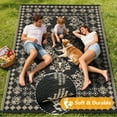 thumbnail image 4 of Kohree Outdoor Plastic Straw Rug 9'x12' ,Waterproof Mat with 4 Corner Loops Indoor Outdoor for RV, Camping, Deck ,Balcony (Morocco-Black & Brown), 4 of 7