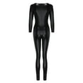 thumbnail image 6 of HUPOM Panties for Women Sexy Mid Waist Zipper Jumpsuit Sleep Bodysuit on Clearance Black Size 2XL, 6 of 9
