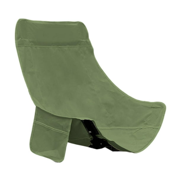 Funda plegable para silla de camping, funda para asiento de silla en tela Oxford para patio trasero. Verde de espalda alto