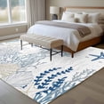 thumbnail image 5 of Blue Coastal Large Area Rugs for Bedroom Living Room, Soft Non Slip Carpet Bedside Rug, Summer Beach Turtle Coral Starfish Jellyfish Rectangular Floor Cover Kitchen Accent Rug 5'x7' for Office, 5 of 9