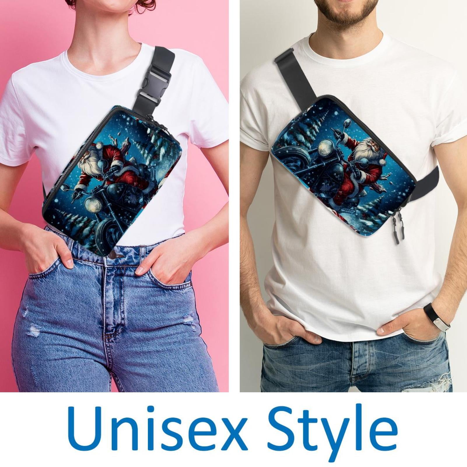 Santa Claus Lightweight Adjustable Sling Bag with Extension Strap - Unisex Waist Packs Waist Bags