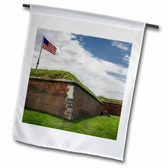 3dRose, Historic Fort McHenry, birthplace of the Star Spangled Banner 01, 12 x 18 inch Garden Flag