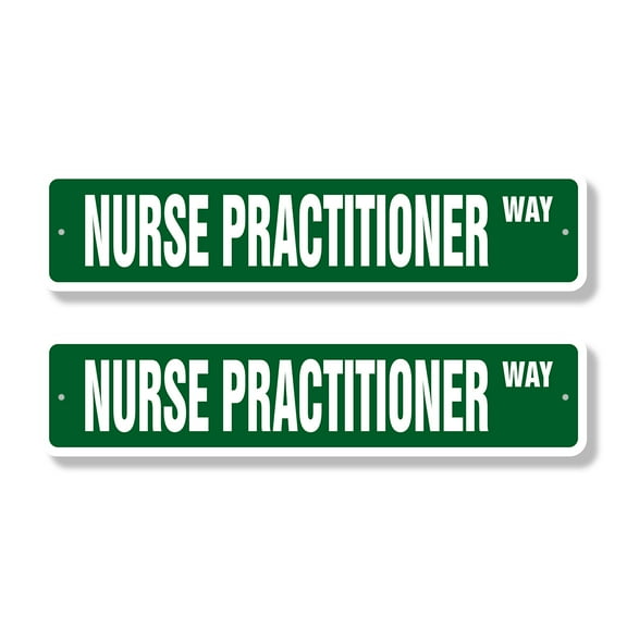 NURSE PRACTITIONER Classic Street Sign (2 Pack) nurses np physician assistant medical Road Sign | 4" X 18" Plastic Address Sign