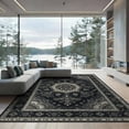 thumbnail image 2 of ODIKA 8'x10' Washable Area Rug Modern Farmhouse Boho Medallion With Distressed Abstract Border Accents for King Size Bedroom Under Bed, Master Suite, Non-Shedding, Easy Care, 2 of 7