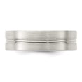 thumbnail image 4 of Sterling Silver 6mm Brushed Flat Grooved Center Fancy Band Size 10.5 QWB117B, 4 of 6