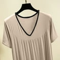 thumbnail image 5 of ylioge Womens Nightgowns & Sleepshirts Summer Ladies Casual Short Sleeve V Neck Pullover Solid Color Soft-Modal Loungewear Dresses, 5 of 7