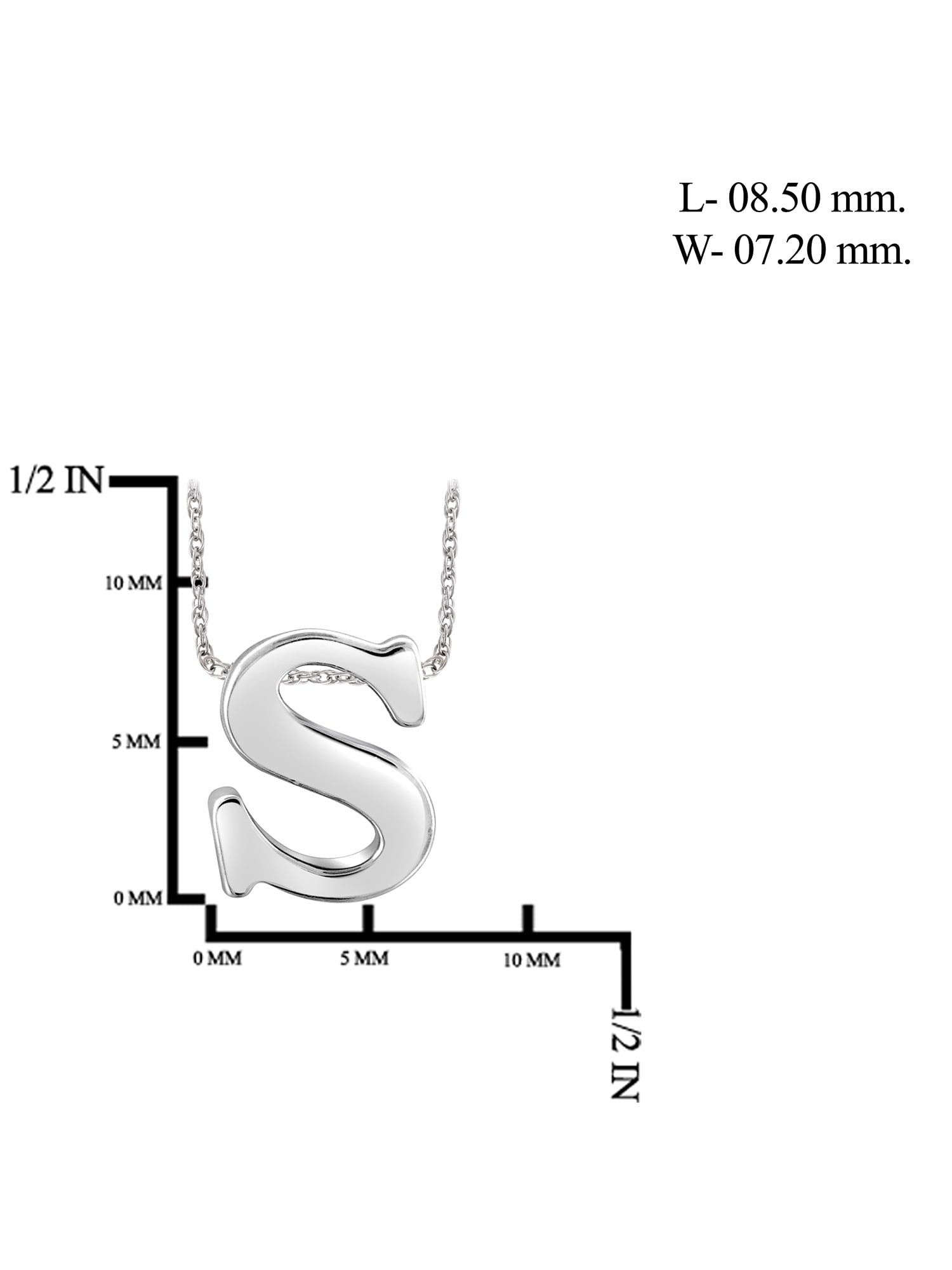 Sterling Silver A Initial Pendant