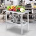 thumbnail image 1 of Bingirl 24 x 60 in Stainless Steel Prep Table with Rounded Corners Ultra-Thick Commercial Grade Adjustable Undershelf Heavy Duty 660 Lbs Countertop Load for Commercial and Outdoor Use, 1 of 7
