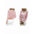 thumbnail image 3 of Womens Button Down Cardigan Sweaters Light-Weight Long Sleeve Crew Neck Summer Knit Open Front Tops Pink M, 3 of 7