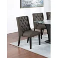 thumbnail image 2 of Ash Black Polyfiber 2pcs Side Chairs Plush Tufted Wingback Design Modern Dining Room Upholstered Chair, 2 of 9