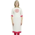 thumbnail image 1 of Bimba Women's Designer White Kurta Kurti Mandala Embroidered Ethnic Tunic-14, 1 of 5