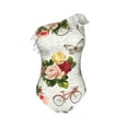 thumbnail image 4 of Yiaed Vintage Bike Flower Butterfly Print Women One Piece Swimsuits Tummy Control One Shoulder Bathing Suits Pattern Ruffle Swimwear-Medium, 4 of 8