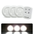 thumbnail image 1 of Fosmon Wireless LED Puck Light 3 Pack with Remote Control, Under Cabinet Lighting for Kitchen Closet Bedroom Bathroom, 1 of 9