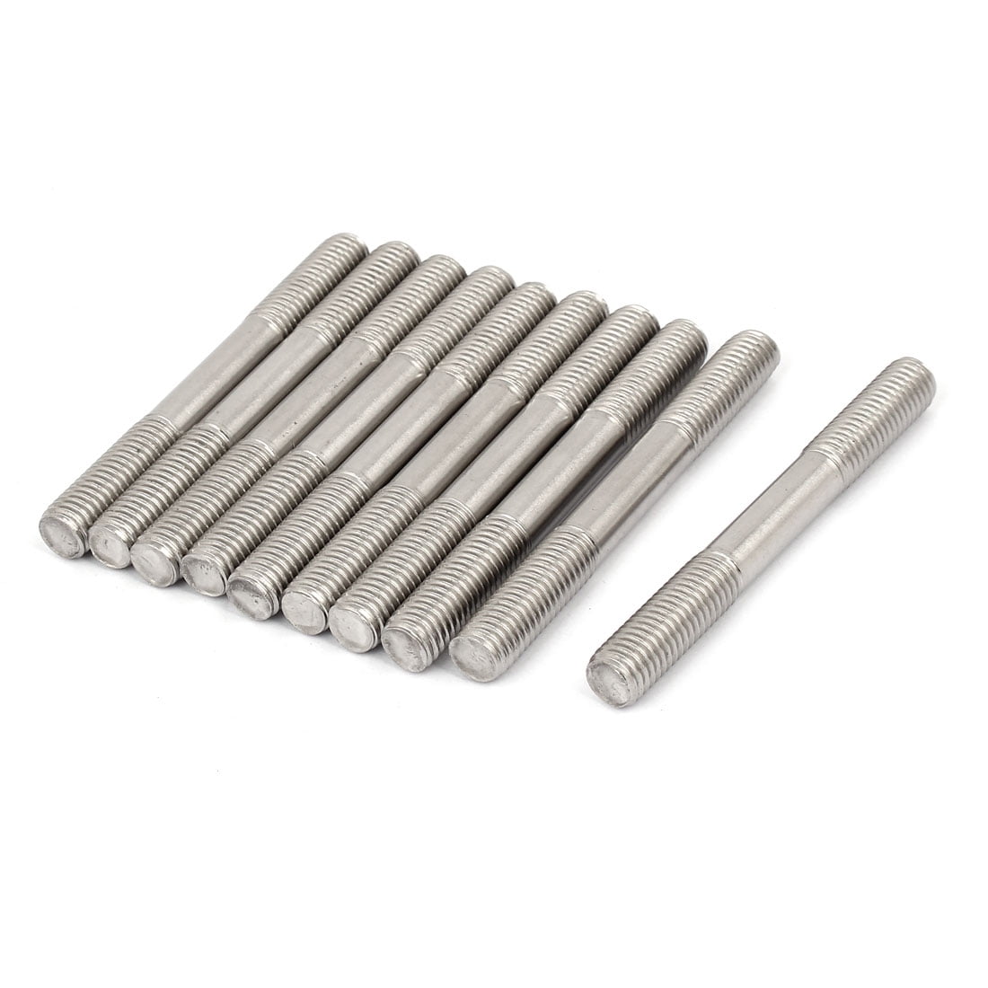 Unique Bargains 304 Stainless Steel Double End Thread Tight Push Rod Stud M10x90mm 10pcs