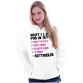 thumbnail image 3 of I Look For In Guys Rottweiler Lover Women Plus Size Graphic Pullover Hoodie Brisco Brands 5X, 3 of 4