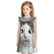 thumbnail image 1 of Fotbe Funny Cat Vestido de Dormir para Niñas de 3 a 10 Años, Mangas Cortas, Estilo Princesa, Pijama Camisón con Mangas Voladas-Large, 1 of 6