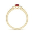 thumbnail image 2 of ANGARA Natural Square Ruby and Princess Diamond Three Stone Ring in 14K Yellow Gold for Women (Size-4mm) | July Birthstone, Birthday, Anniversary, Jewelry Gift for Women | Natural Ruby Ring, 2 of 9