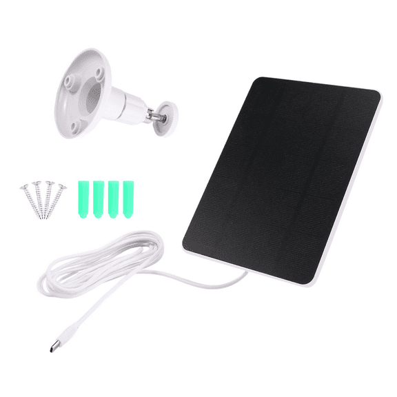 Waterproof 4W Solar Panel for Home Security Camera Solar Cells Powered Charger Type C White