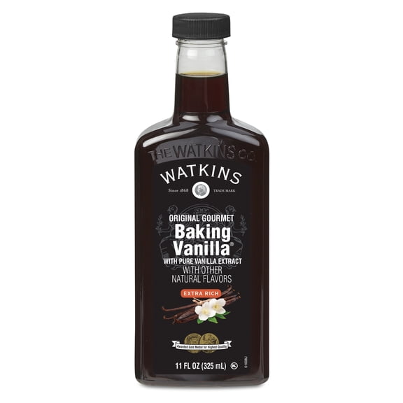 Watkins Original Gourmet Baking Vanilla, with Pure Vanilla Extract, with other natural flavors, 11 fl oz (Whole Liquid)