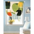 thumbnail image 2 of Abstract Geometric Tie Up Curtains for Window, Thermal Insulated Balloon Shade Adjustable Rod Pocket Curtains Valance Panels for Kitchen Bathroom Cafe 42 x 54 Green Vintage Art Aesthetic, 2 of 6