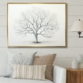 thumbnail image 1 of Designart Tree Monochrome framed wall art decor, Tree Monochrome framed wall Art, Monochrome Simplicity White Tree , Extra large Traditional Gold framed wall art, 40x30 inches Gold Frame, 1 of 5