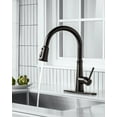 thumbnail image 2 of Wowow Oil Rubbed Bronze Single-Handle High Arc Stainless Steel Kitchen Faucet with Pull-Down Sprayer, 2 of 7