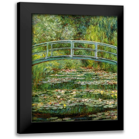 Monet, Claude 12x14 Black Modern Framed Museum Art Print Titled - Japanese Bridge And Water Lilies - 1