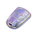 thumbnail image 1 of Funda para llave compatible con Cadillac Escalade ATS CTS, diseño de porcelana de 5 botones, moda, suave, TPU, morado, mando a distancia, sin llave, inteligente, funda protectora, 1 of 1