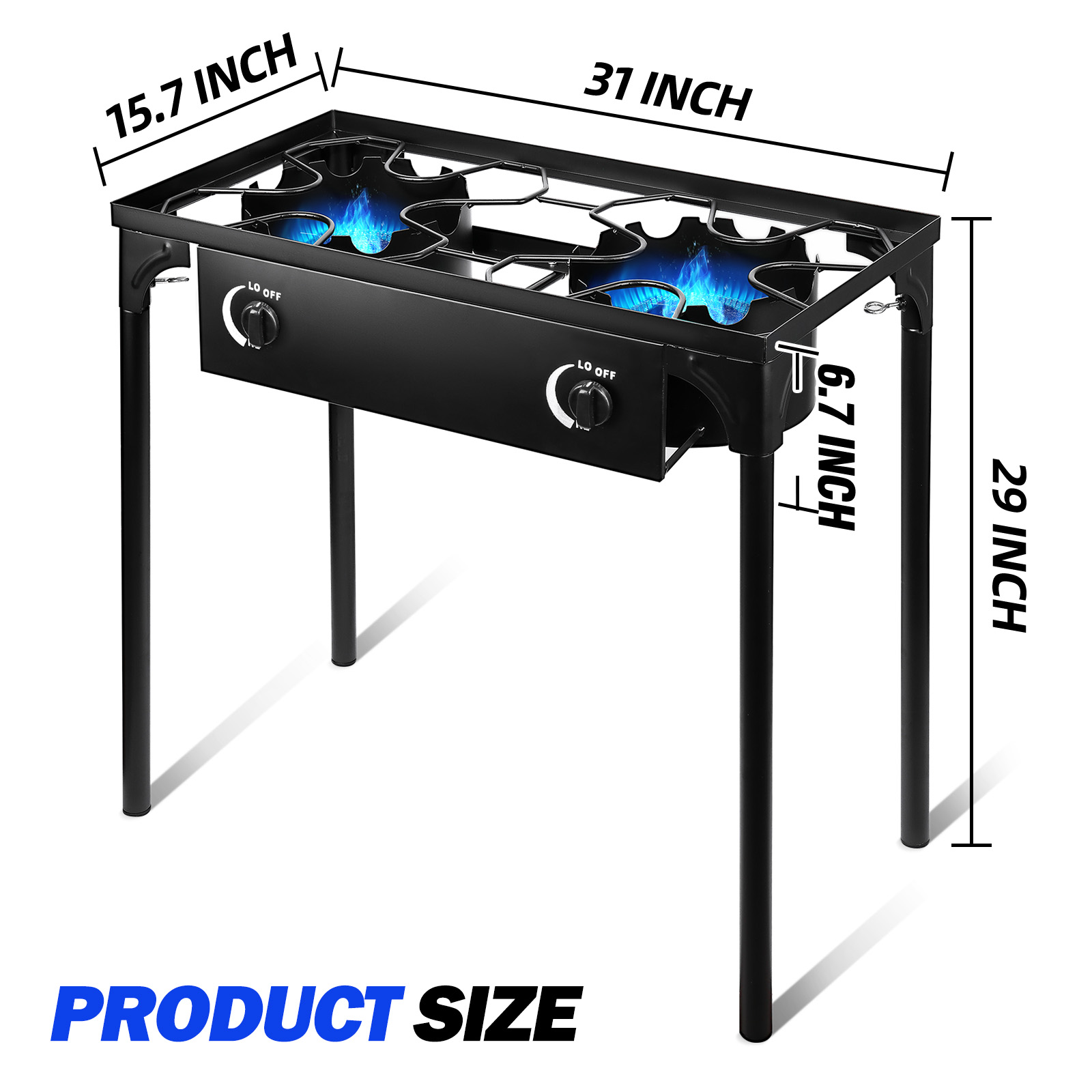 Asotewt High-Pressure Dual Propane Burner, Outdoor Camping Stove ,Two-Burner Model,Black