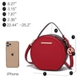 thumbnail image 6 of MKF Collection Mallory Women's Circle Crossbody Bag, Vegan Leather Round Bag Satchel Purse Handbag by Mia K. - Red, 6 of 10