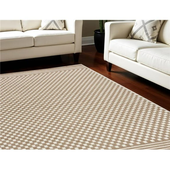 HomeRoots 569753 8 x 10 ft. Geometric Rectangle Area Rug, Brown