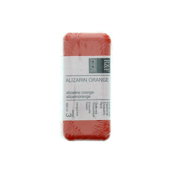 R&F Handmade Paints Encaustic Paint Cake, 104ml, Alizarin Orange