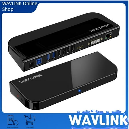 WAVLINK 13-in-1  USB 3.0 Universal Laptop Docking Station, USB-C Hub Dual Monitor for M1/M2 Mac, Windows