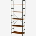 thumbnail image 6 of EDX Bookcase, 5 Tier Book Shelf, Storage Shelf, Classic Modern Bookcase for CDs, Movies, Books, Industrial Bookcase for Home Office, Living Room, Kitchen, Bedroom, Rust Brown, 6 of 9