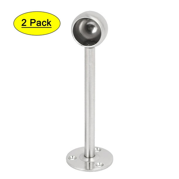 25mm Dia Ceiling Wall Mounted Clothes Rod Lever Support Bracket Silver