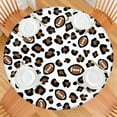 thumbnail image 2 of White Leopard Print with Footballs Pattern Round Fitted Tablecloth with Elastic Edge,Dining Table Cover Waterproof,Outdoor Round Tablecloth for Camping,Dining,Indoor and Outdoor, 2 of 7