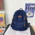 thumbnail image 1 of Stylish Ladies Denim Backpack - Large Capacity Fashionable Schoolbag for Students and Daily Use, 1 of 4