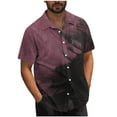 thumbnail image 2 of Styesk T-Shirts pour Homme Hommes Décontracté Mode Col Rabattu Imprimé Manches Courtes Chemise à Boutons Blouse, 2 of 6