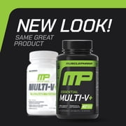 MusclePharm Essentials Multi-V+ The Athlete's Multi-Vitamin, Enhanced Energy, Performance & Immune Health, Daily Multivitamin for Men & Women with Minerals Plus Probiotics, 90 Tablets, 30 Servings