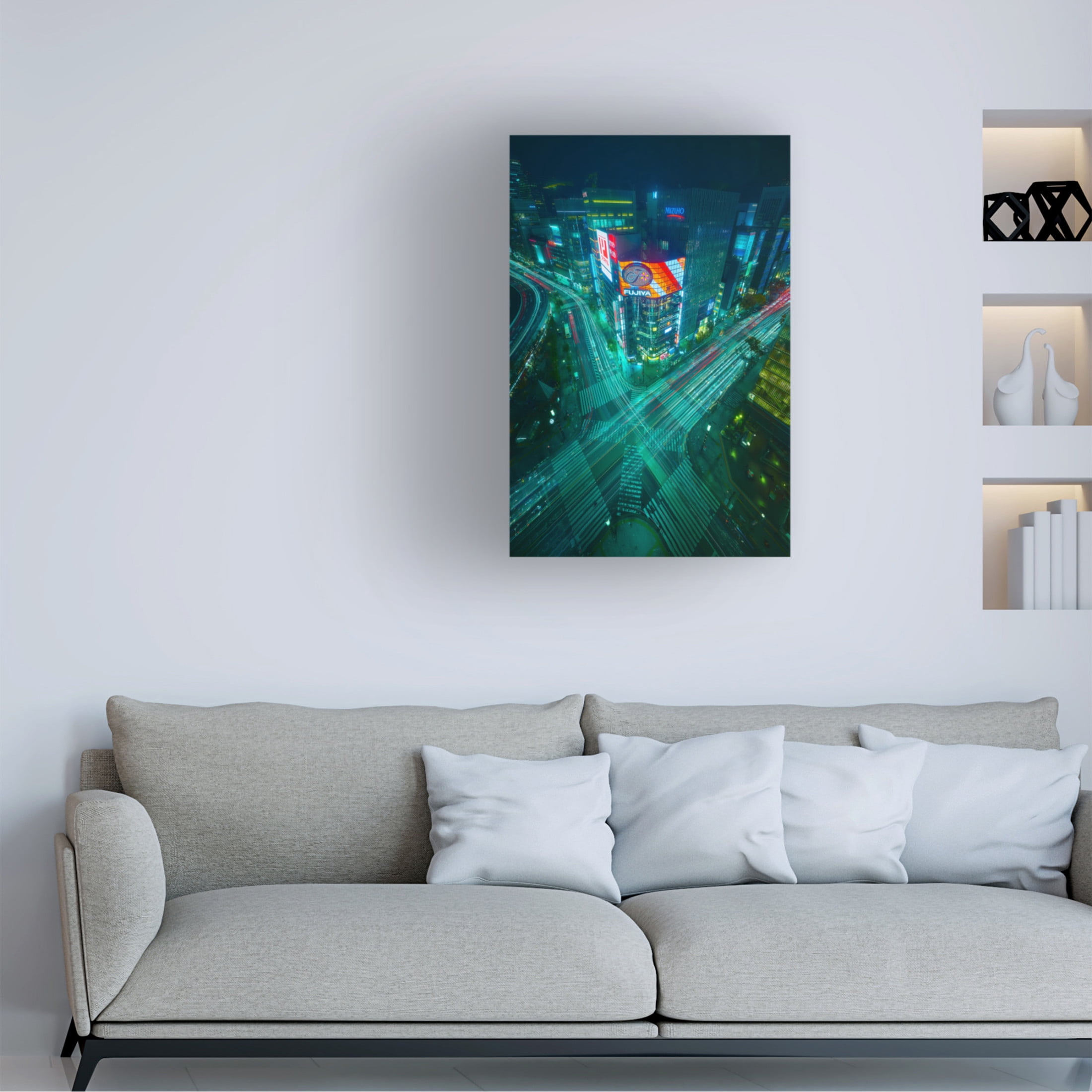 Canvas Wall Art - Javier De La 'Neotokyo' Wall Art for Living Room, Bedroom, or Office Décor by Trademark Fine Art - 12 x 19 Inches
