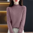 thumbnail image 6 of Women's Mock Neck Raglan Sleeve Sweater, Loose Fit Pullover Top, Solid Color Casual Sweater, Oversized Slouchy Top, Fall Winter Everyday Wear, Long Sleeve Pullover Light Violet L, 6 of 9