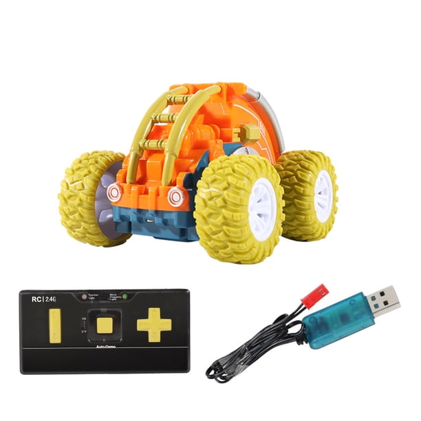 Tholdsy Coche de juguete modelo de Control remoto modelo de automóvil giratorio dibujos animados niños Playset chico juguete para regalo Videojuegos portátiles Amarillo Tholdsy FN000283-01B