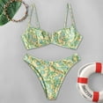 thumbnail image 4 of Zszcpp Women Bathing Suits Tankinis Beachwear Cut Out Vacation Spaghetti Strap Floral Print Seaside Swimsuit Sets Swimwear, 4 of 5