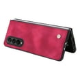 thumbnail image 3 of ELEHOLD for Samsung Galaxy Z Fold 3 5G 2021 Case, Skin Feeling Lightweight Durable PU Leather Anti-Slip Shockproof Slim Flip Case for Z Fold 3 7.6 inch, Red, 3 of 7
