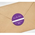 thumbnail image 3 of Darling Souvenir Round 45 Pcs Custom Save The Date Stickers Personalized Wedding Bride Groom Names And Date Envelope Seals - Purple, 3 of 4